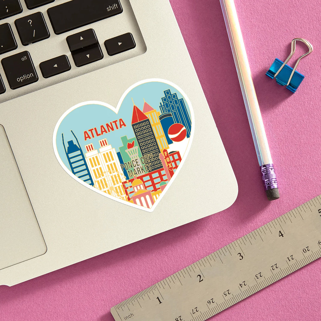 Die Cut Sticker - Atlanta Skyline Heart