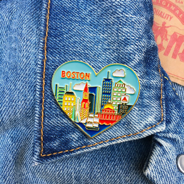 Pin - Boston Skyline Heart