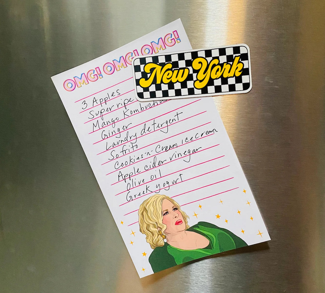 Die Cut Magnet - New York (Checkered)