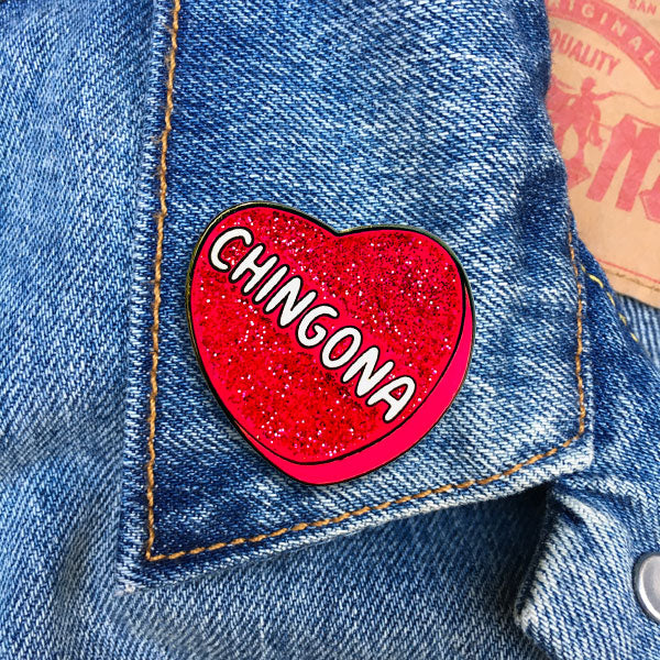 Pin - Chingona Glitter Heart