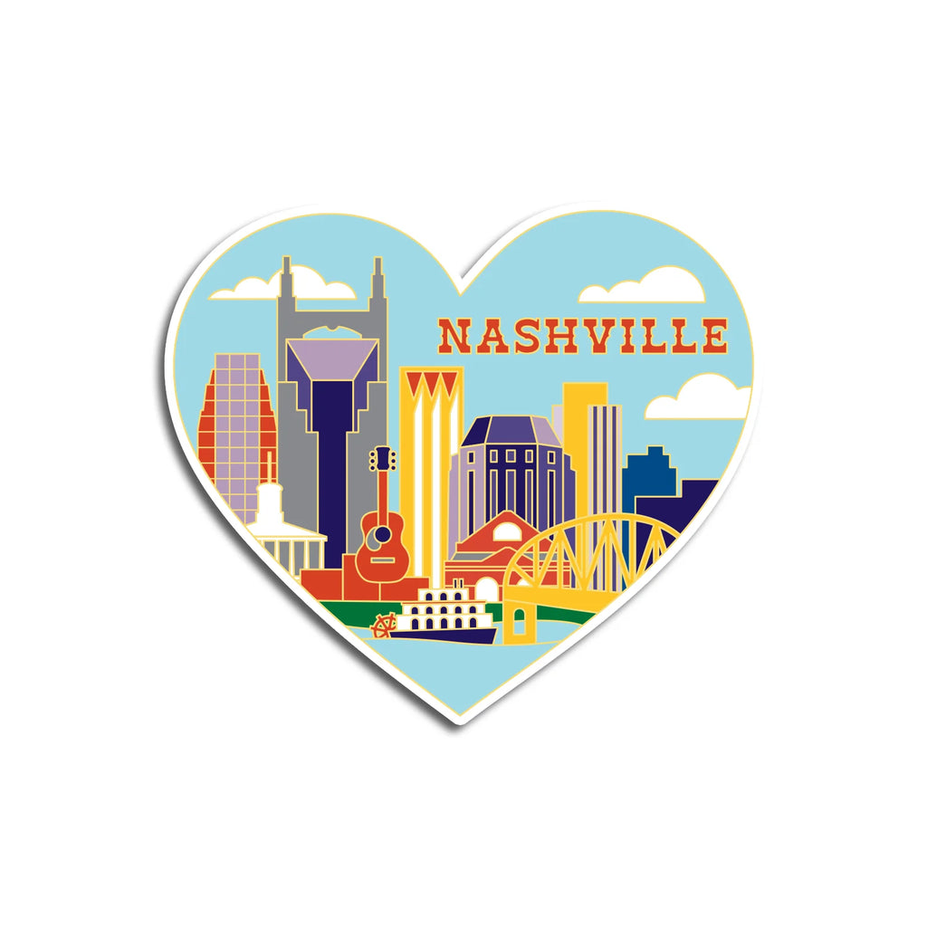 Die Cut Sticker - Nashville Skyline Heart