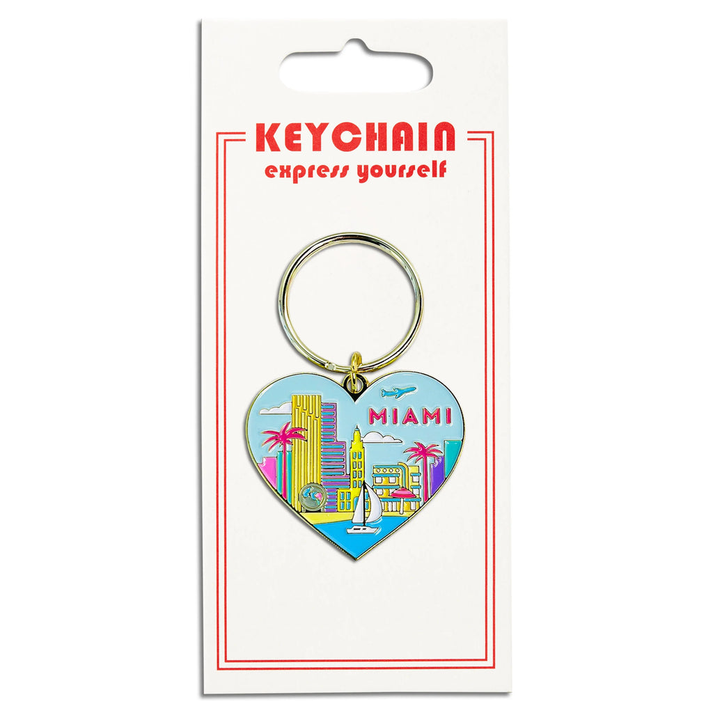 Keychain - Miami Skyline Heart