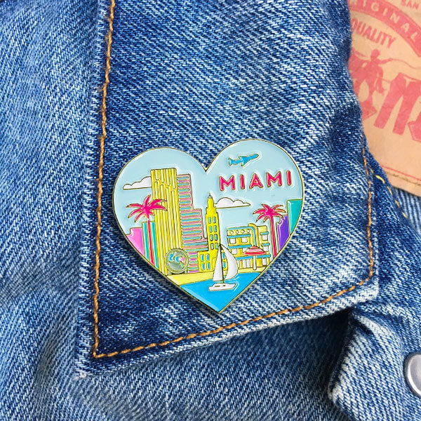 Pin - Miami Florida Skyline Heart
