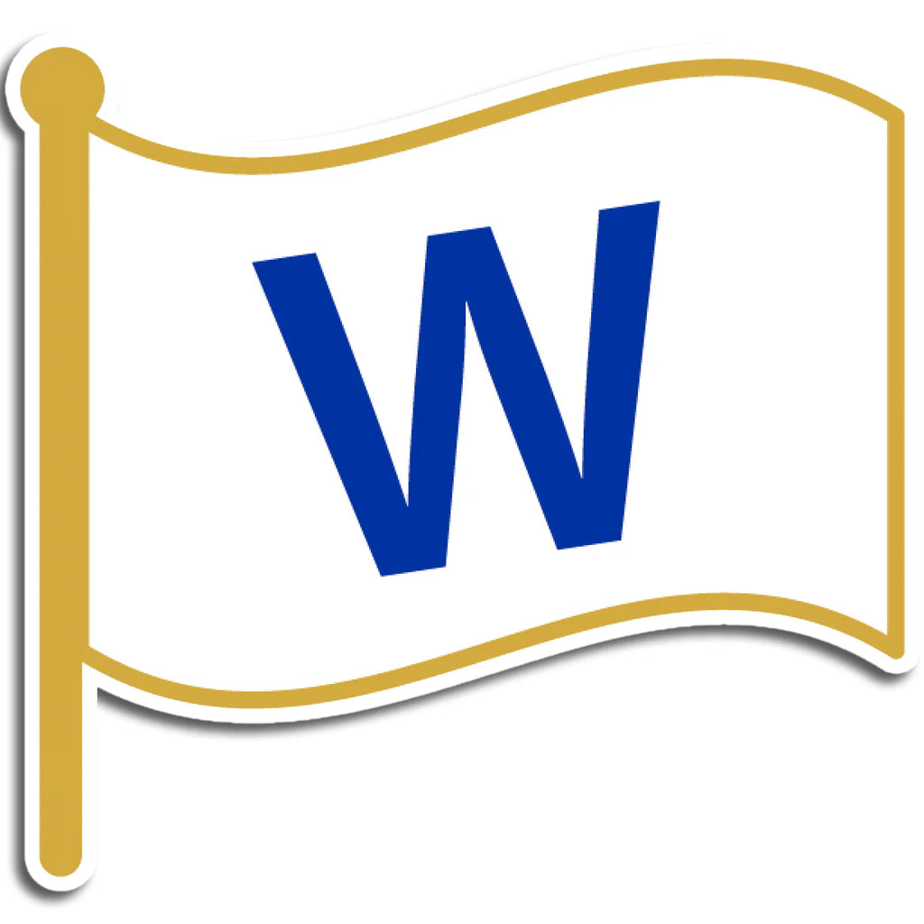 Die Cut Sticker - Chicago Cubs Win W Flag