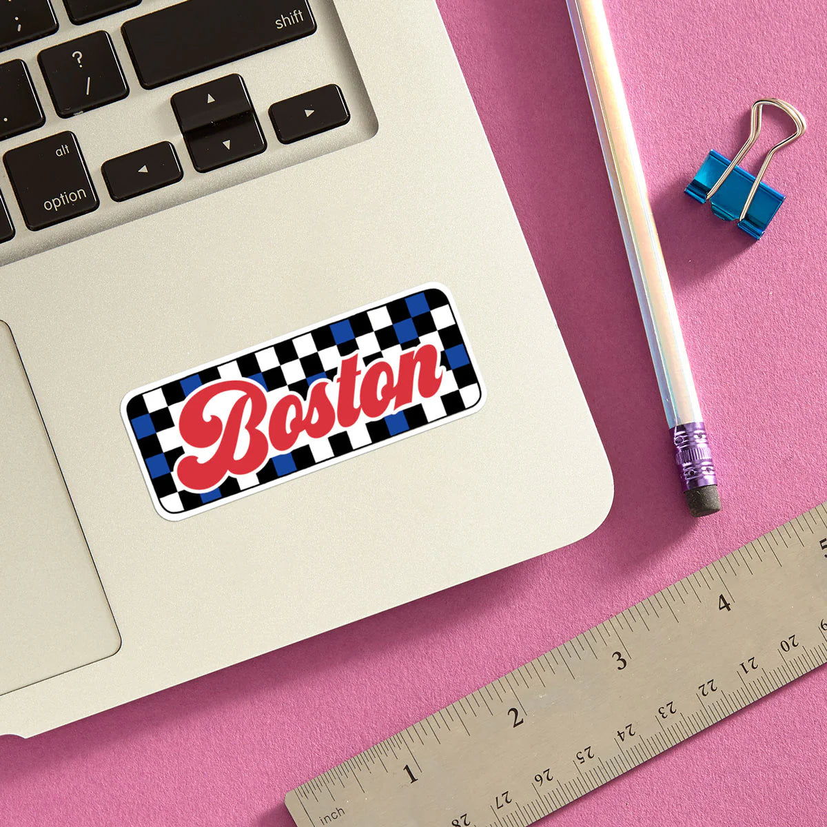Die Cut Sticker - Boston (Checkered)