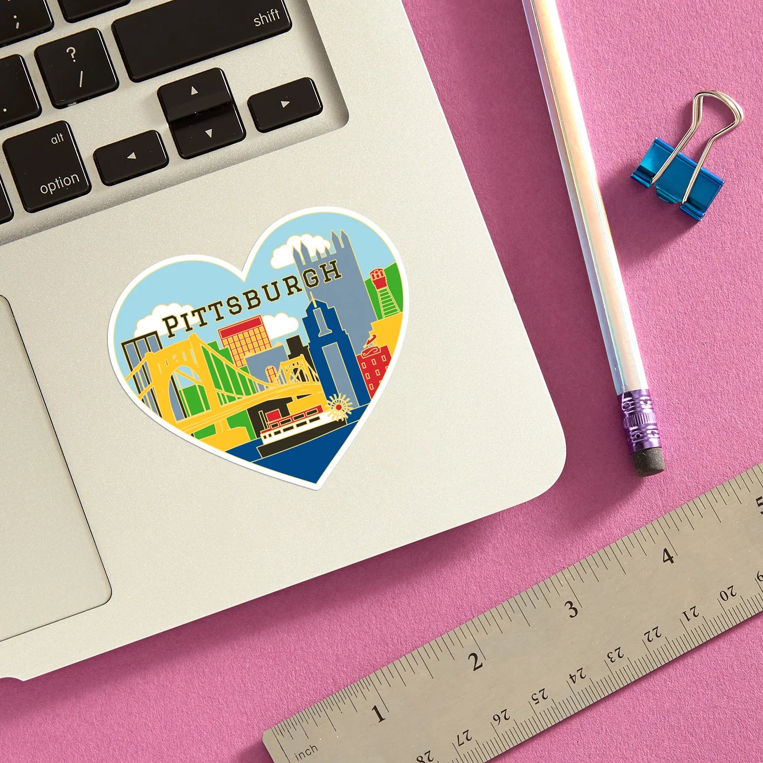 Die Cut Sticker - Pittsburgh Skyline Heart