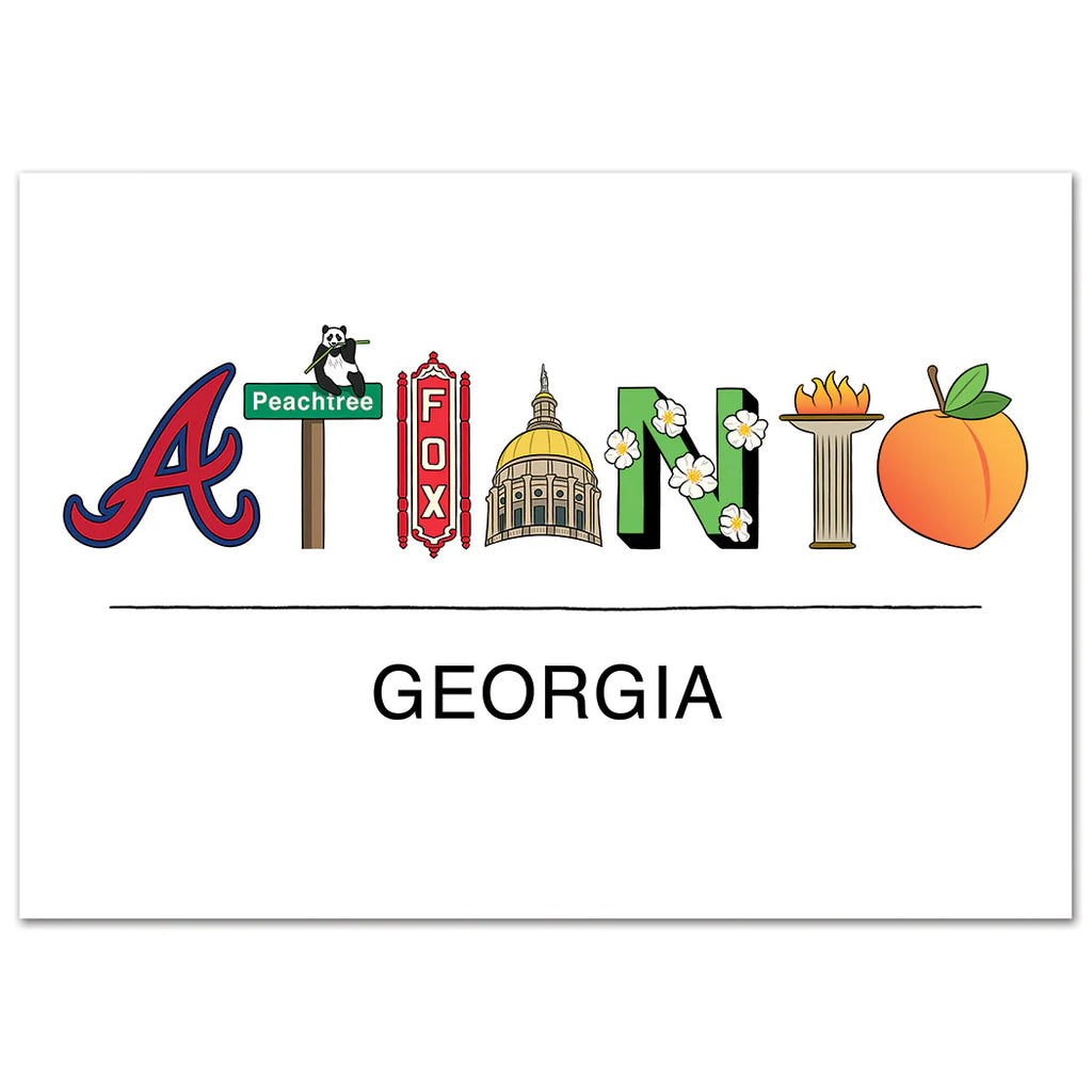 Postcard - Atlanta Georgia Icons