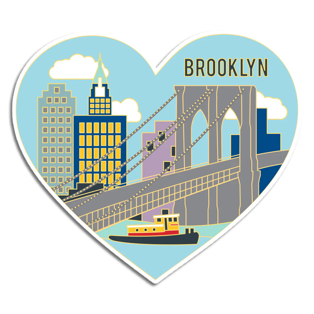 Die Cut Sticker - Brooklyn Skyline Heart