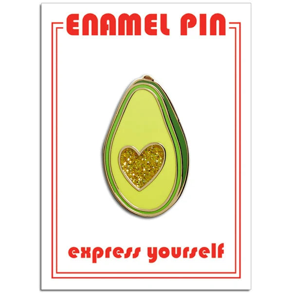 Pin - Avocado Glitter Heart