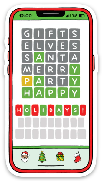 Die Cut Sticker - Brain Games Xmas