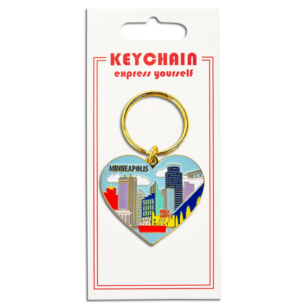 Keychain - Minneapolis Skyline Heart