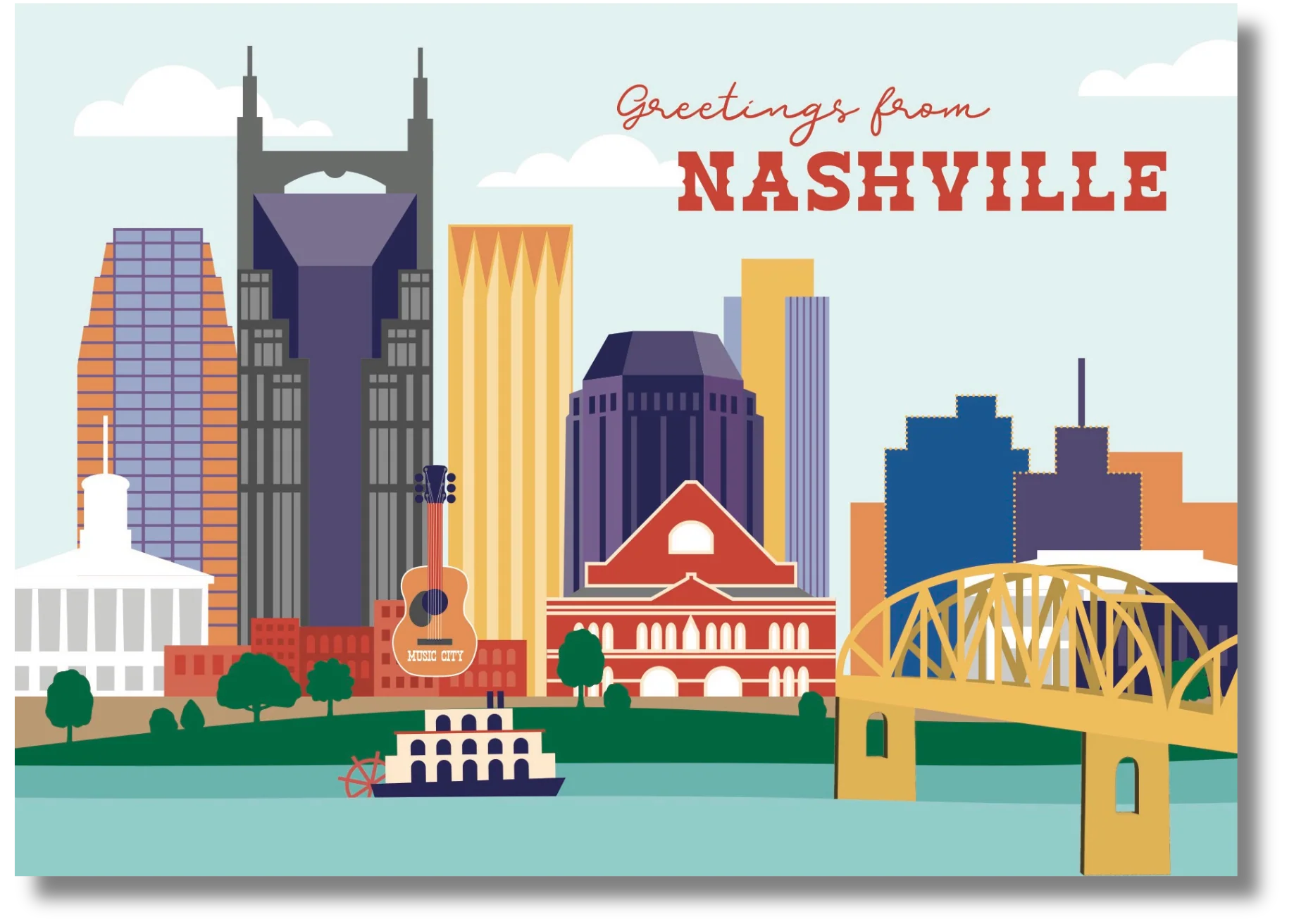 Postcard - Greetings From Nashville