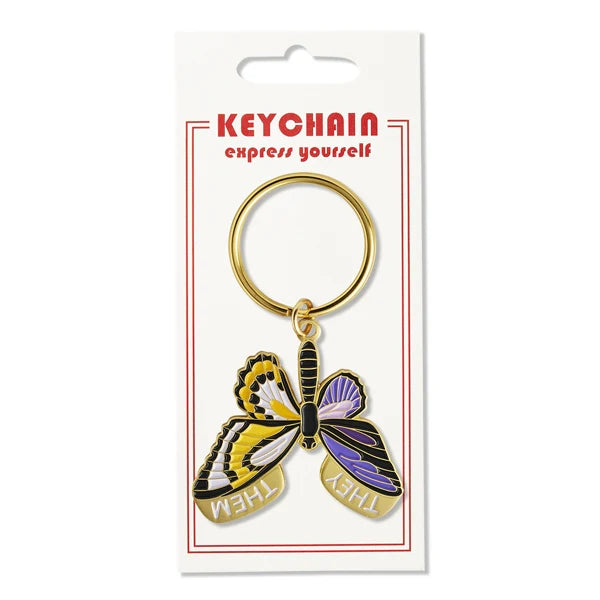 Keychain - They/Them Trans Butterfly