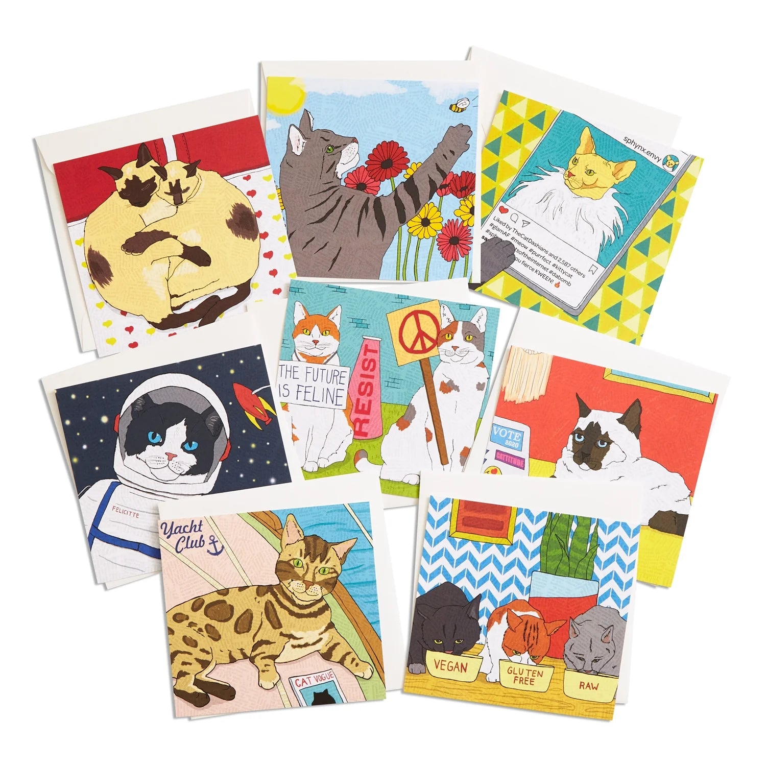 Cats To Love Square Set (8/box)
