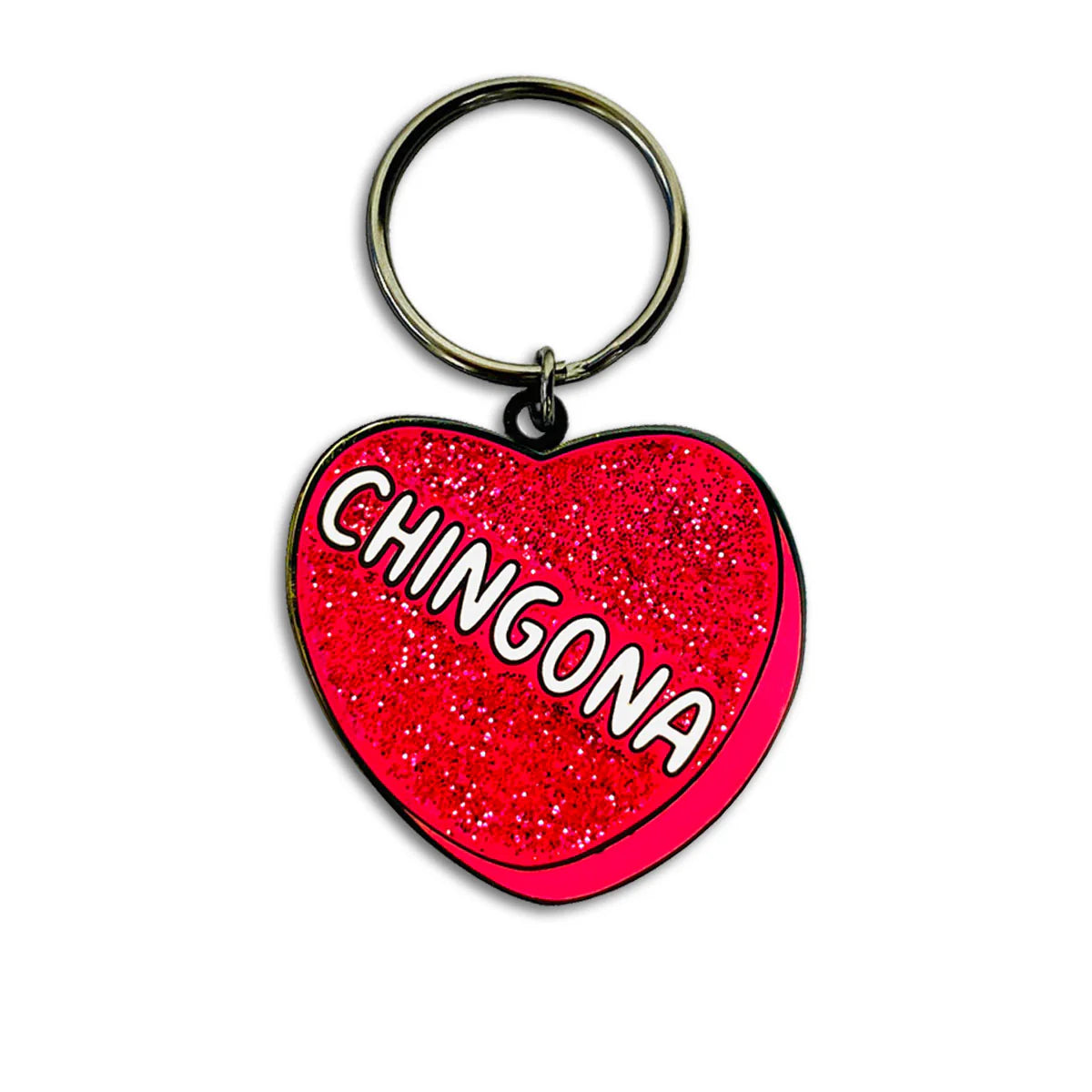 Keychain - Chingona Glitter Heart