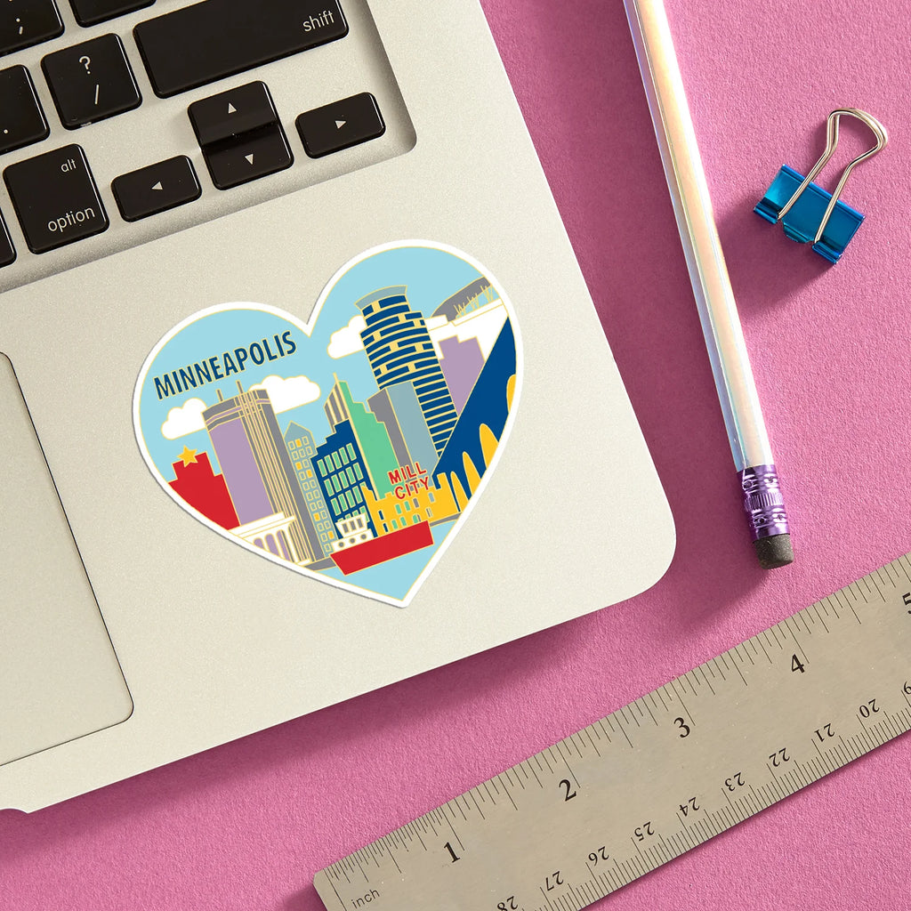 Die Cut Sticker - Minneapolis Skyline Heart