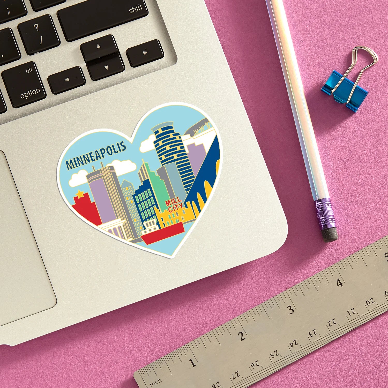 Die Cut Sticker - Minneapolis Skyline Heart