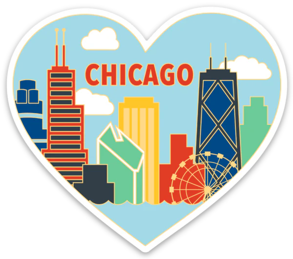 Die Cut Magnet - Chicago Skyline Heart