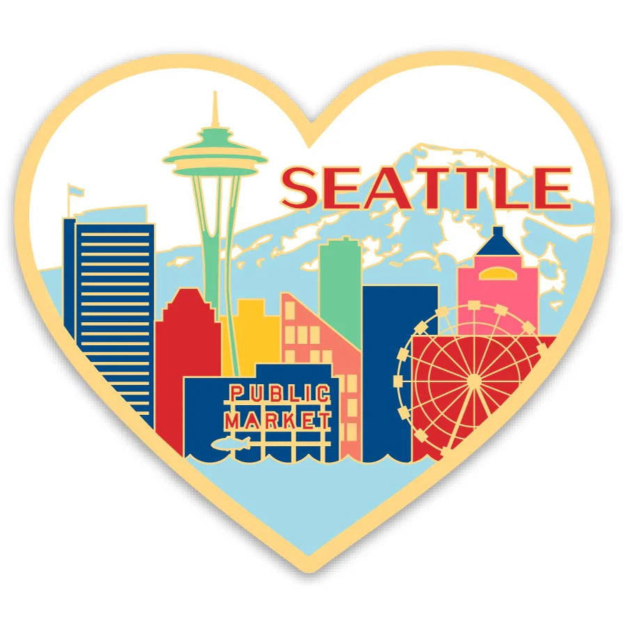 Die Cut Sticker - Seattle Skyline Heart