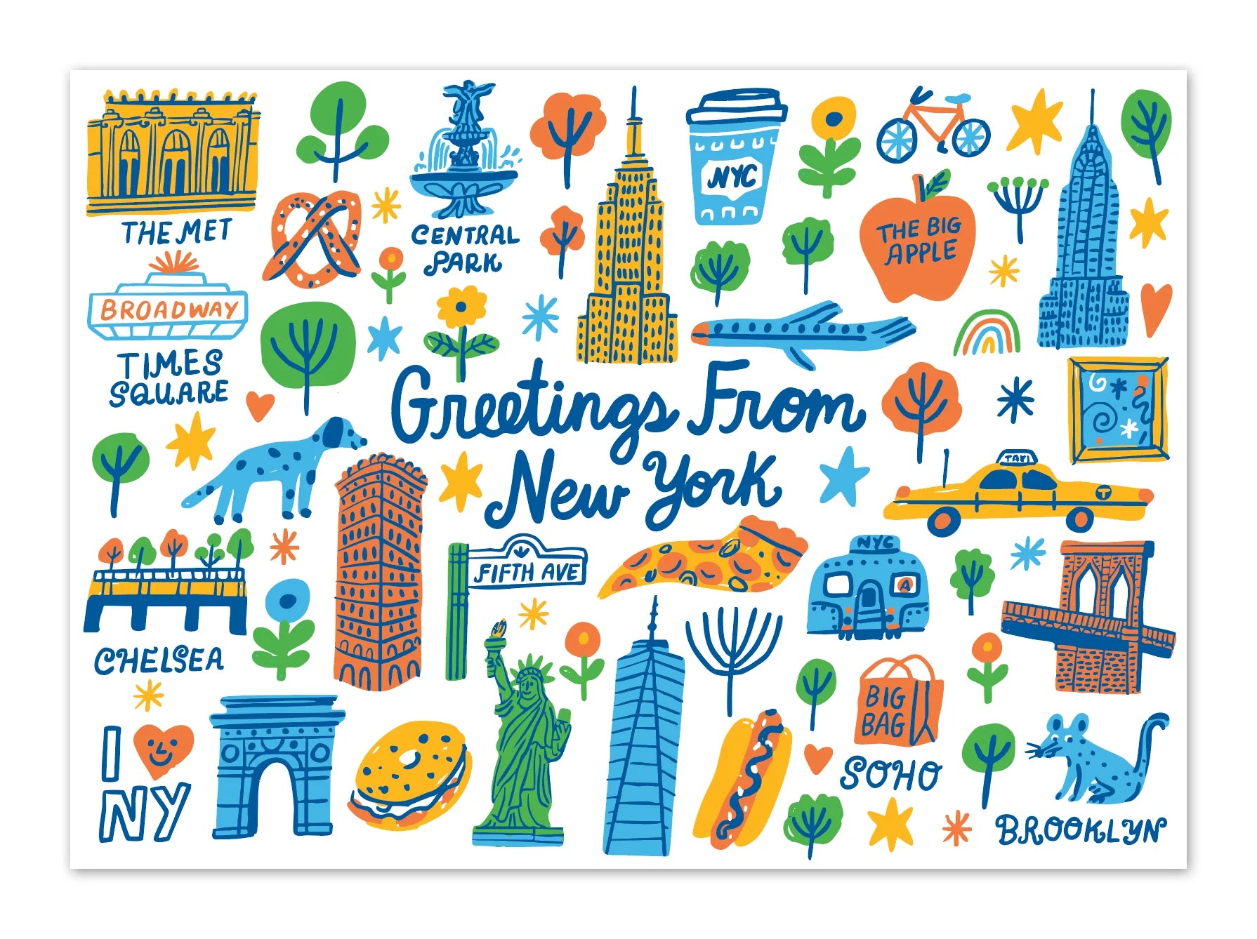 Postcard - Greetings from New York Landmarks NYC