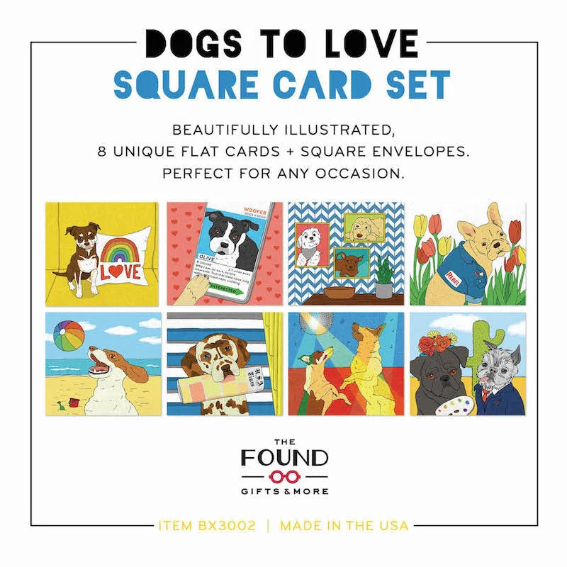 Dogs To Love Square Set (8/box)
