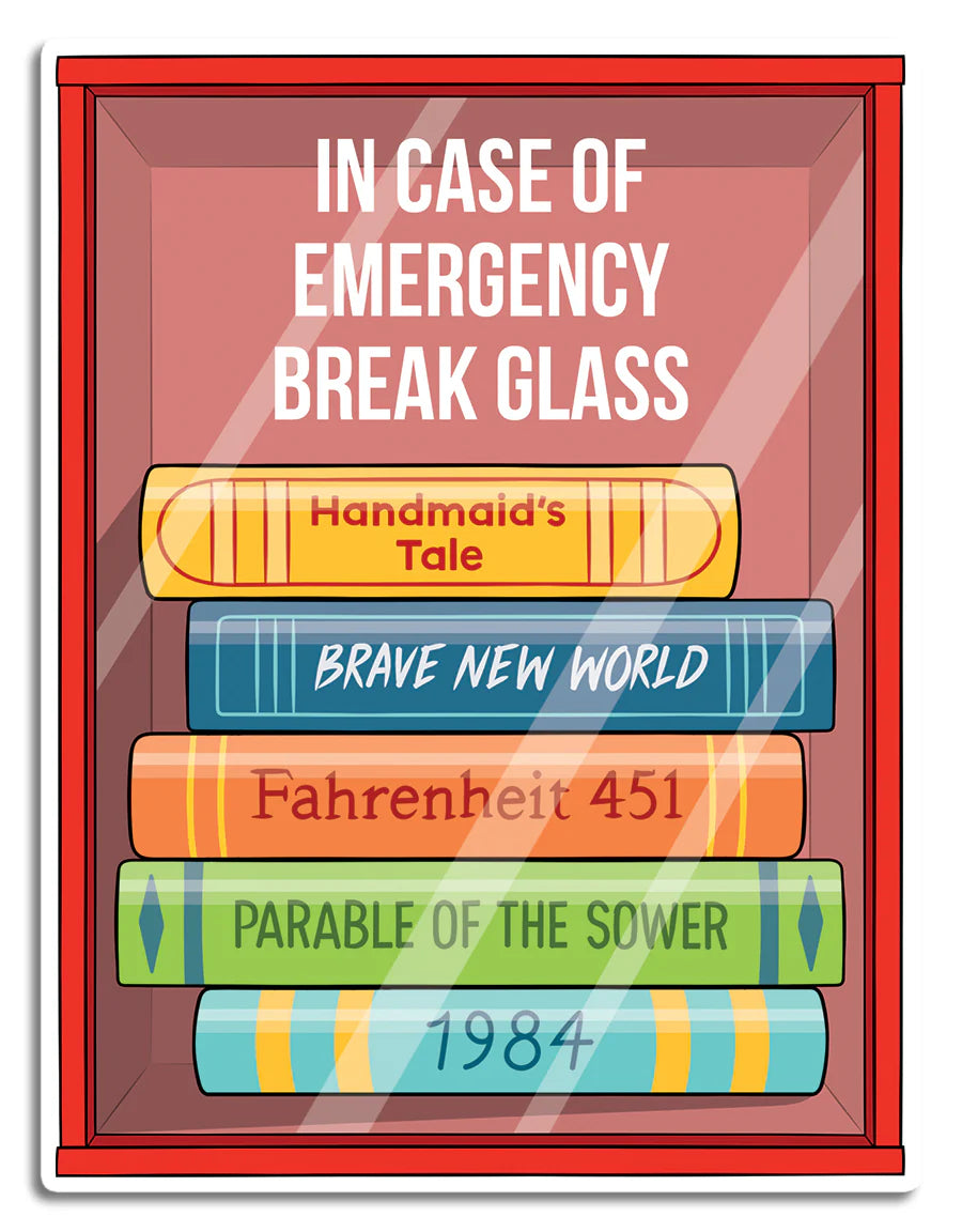 Die Cut Sticker - Books Break in Case of Emergency