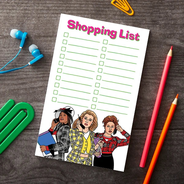 Notepad: Clueless Shopping List