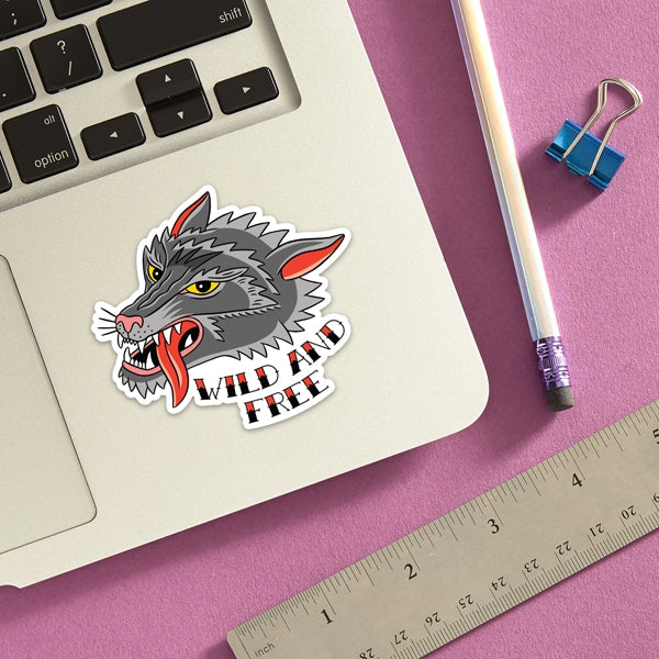 Die Cut Sticker - Wolf Wild and Free