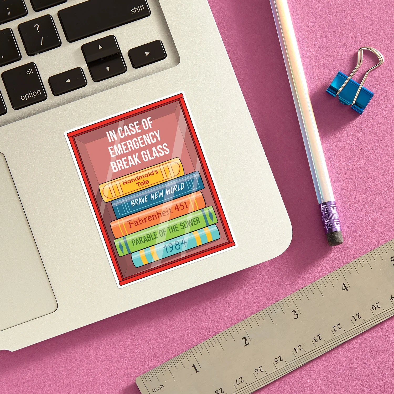 Die Cut Sticker - Books Break in Case of Emergency