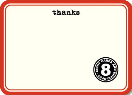 Thanks Red Rounded (8 pack)