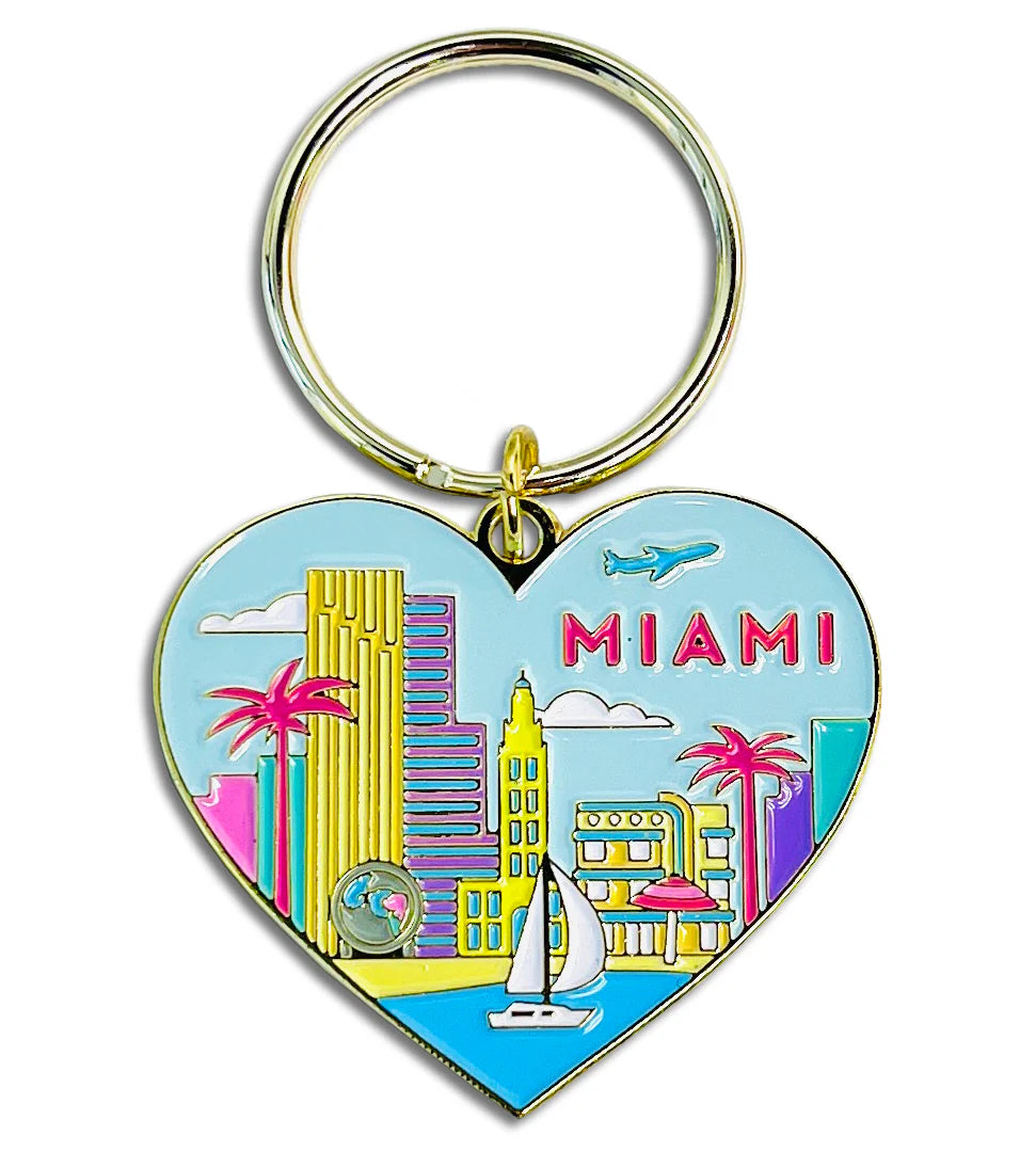 Keychain - Miami Skyline Heart