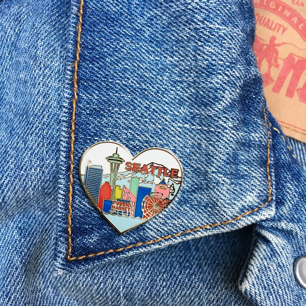 Pin - Seattle Skyline Heart