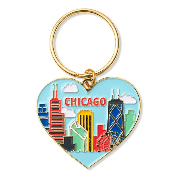 Keychain - Chicago Skyline Heart