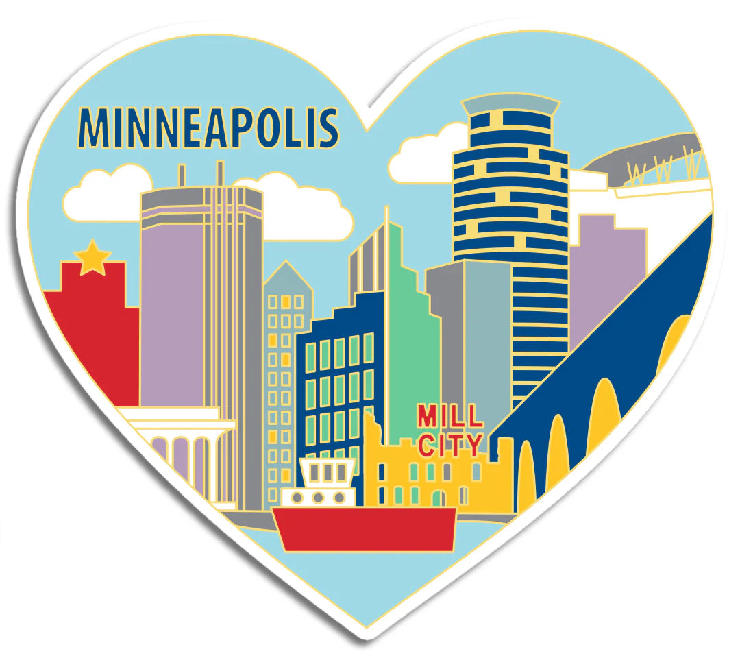 Die Cut Sticker - Minneapolis Skyline Heart