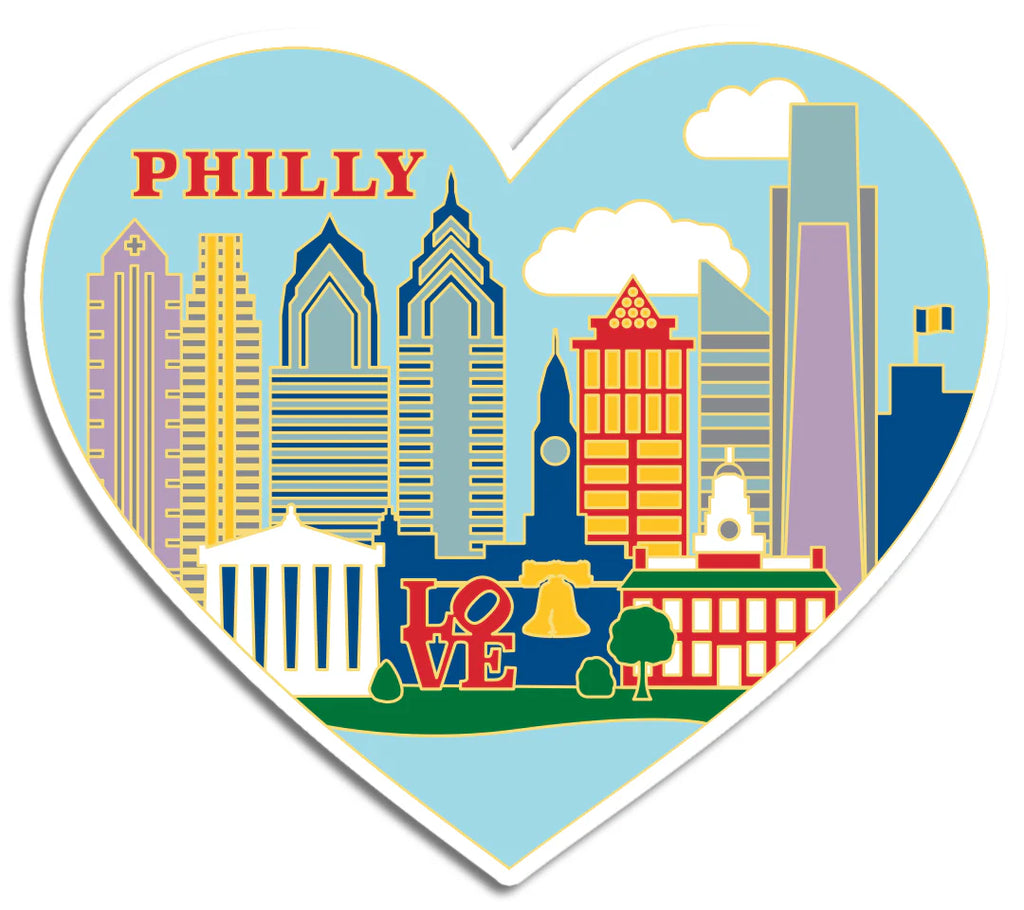 Die Cut Sticker - Philadelphia Philly Skyline Heart