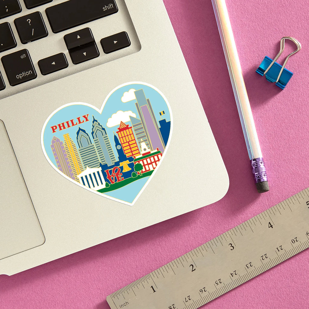 Die Cut Sticker - Philadelphia Philly Skyline Heart