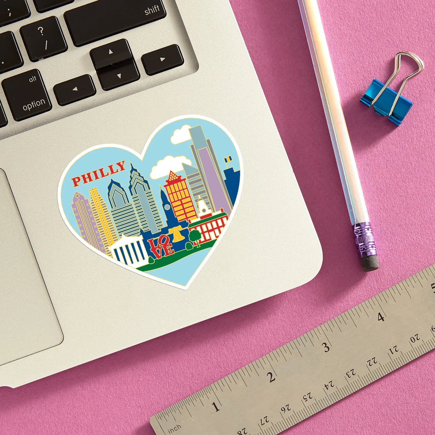 Die Cut Sticker - Philadelphia Philly Skyline Heart