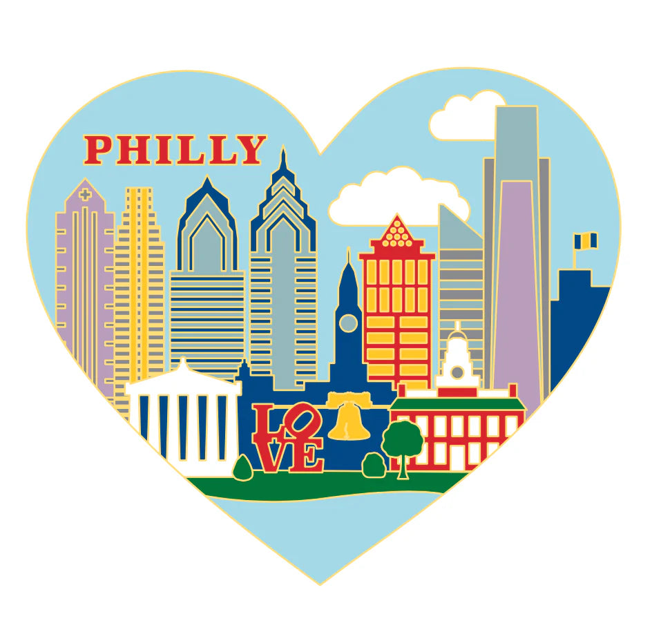 Pin - Philly Philadelphia Skyline Heart