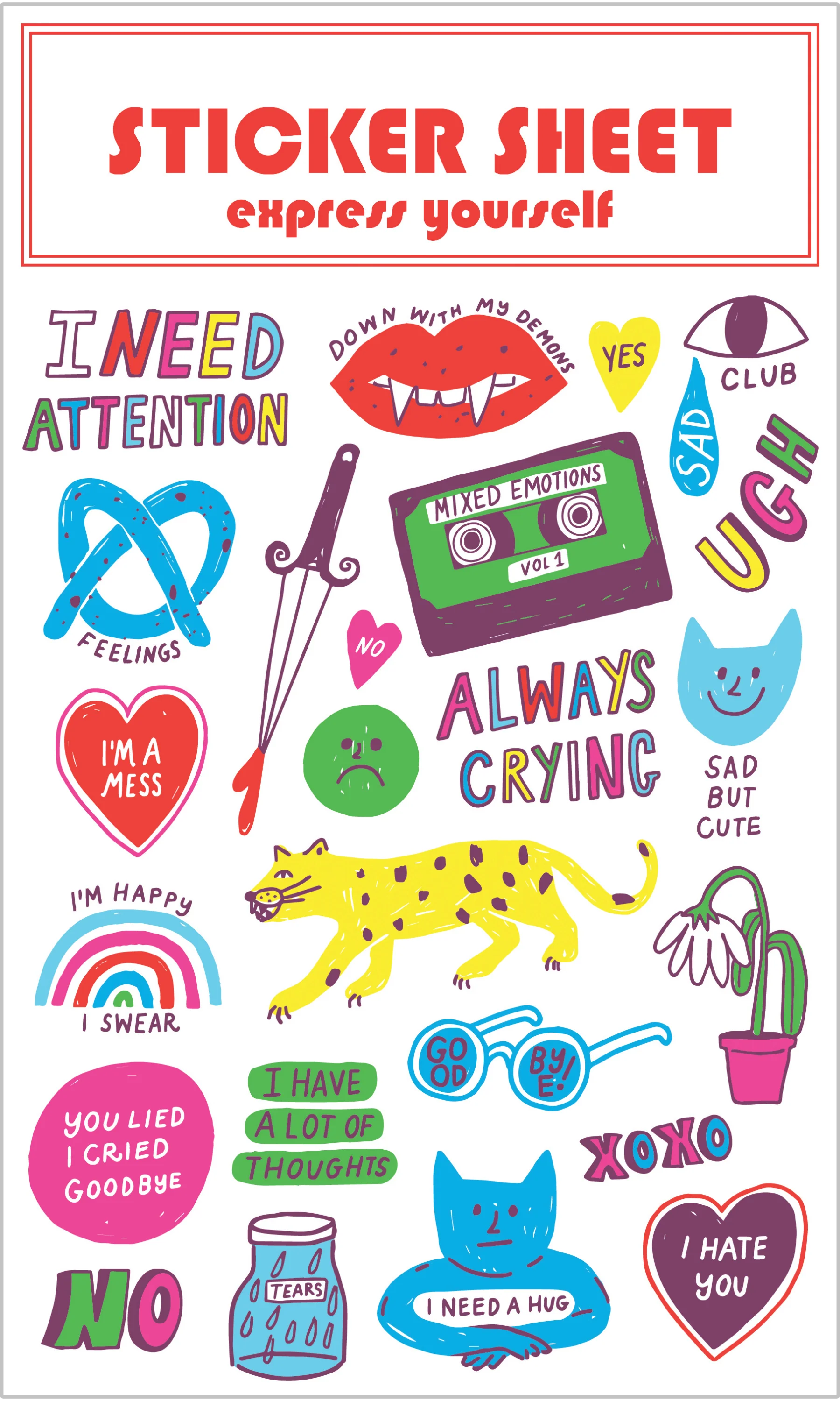 Sticker Sheet - Mixed Emotions