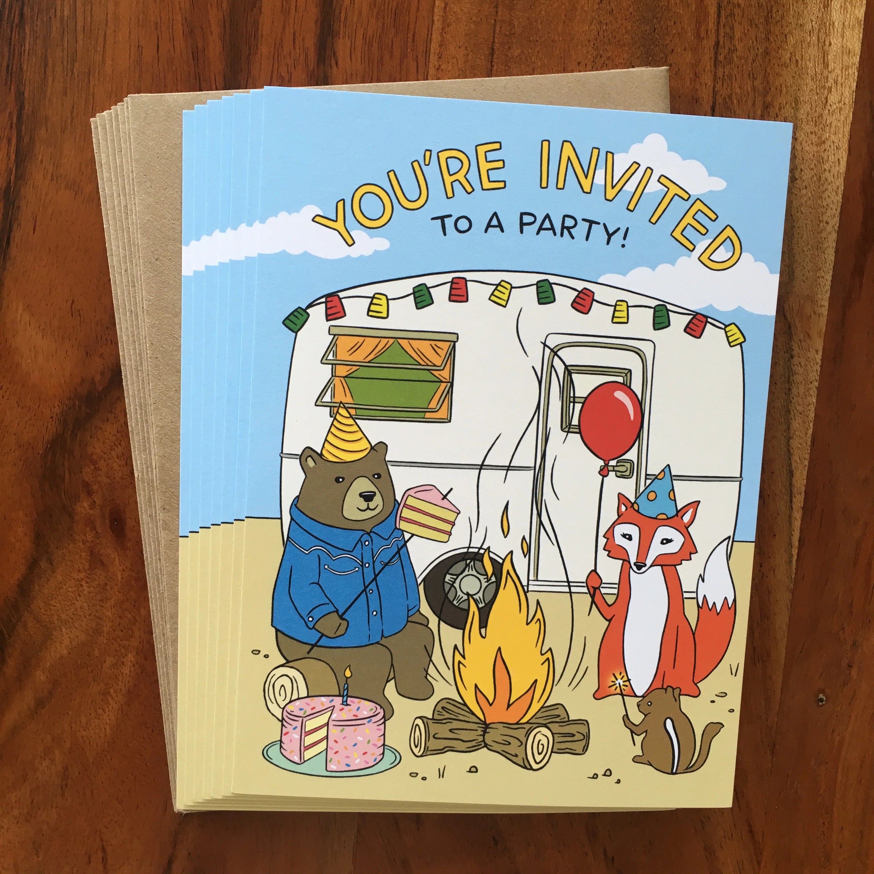 Camper Party Invitation (8 pack)