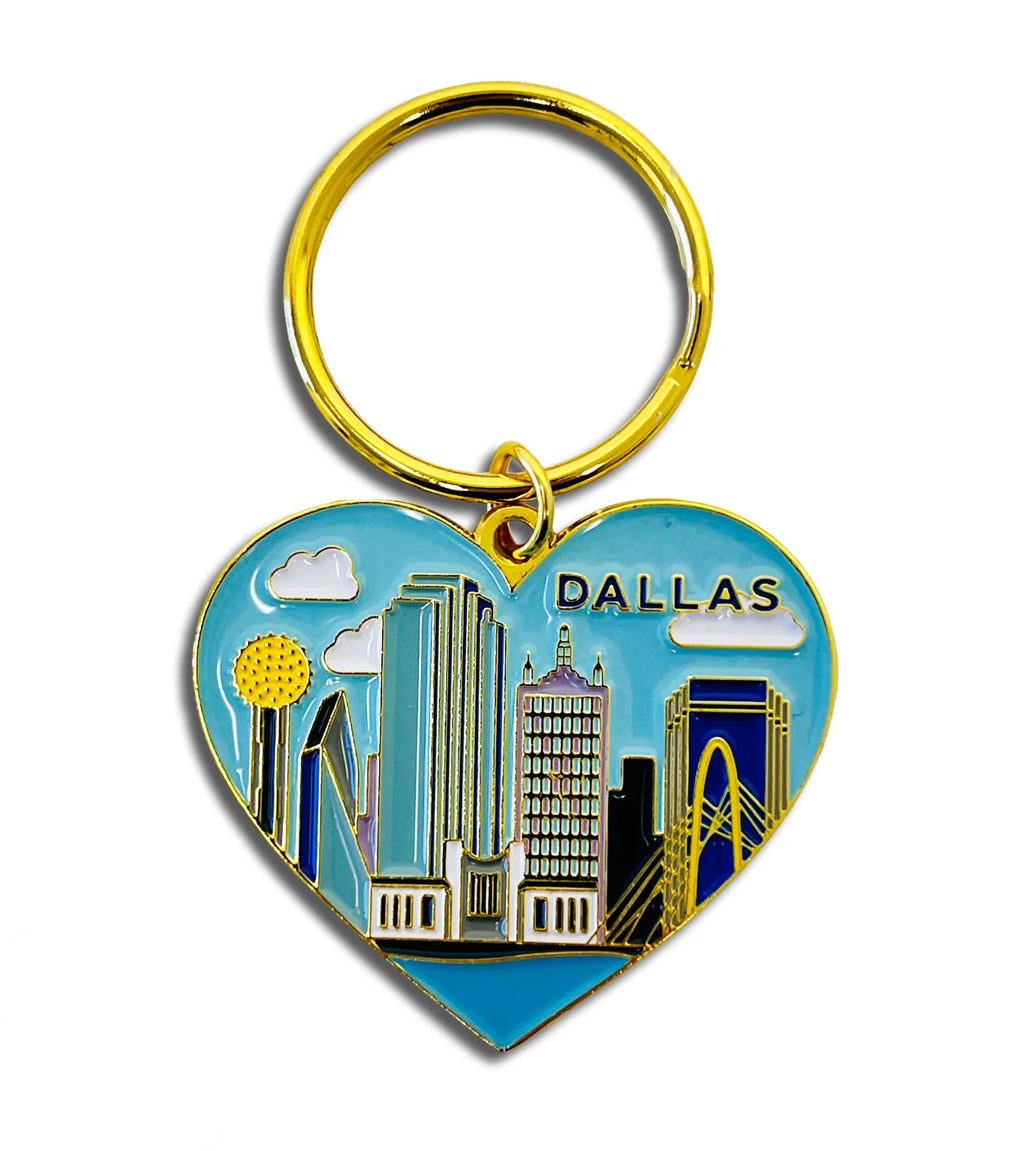 Keychain - Dallas Texas Skyline Heart