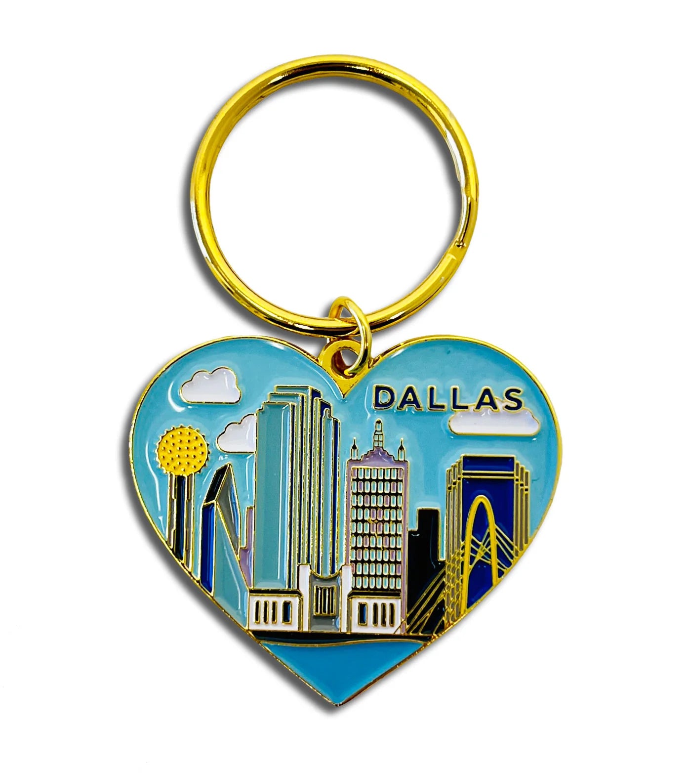 Keychain - Dallas Texas Skyline Heart