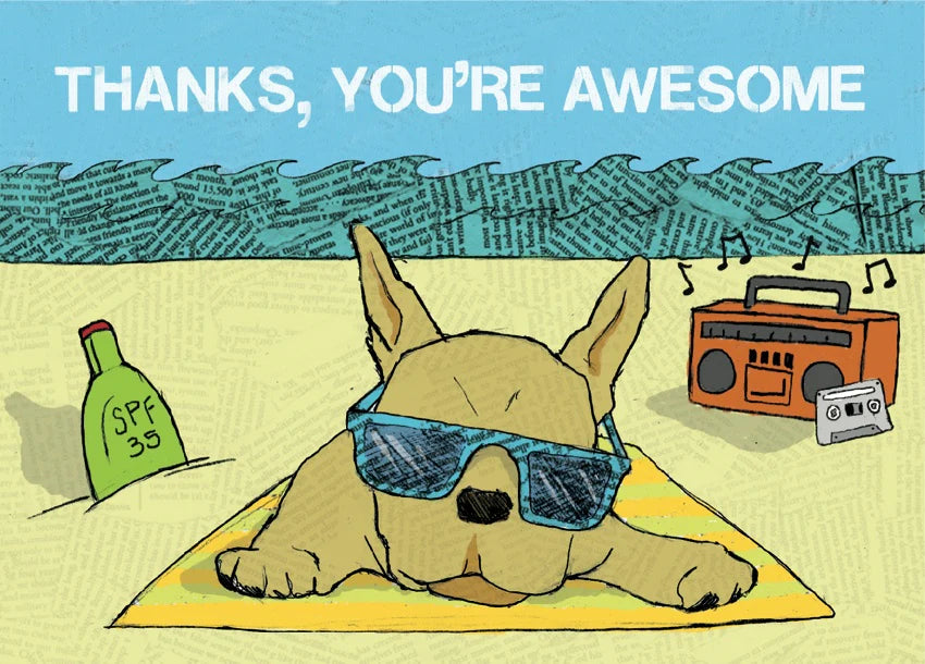 French Bulldog Beach Thank You