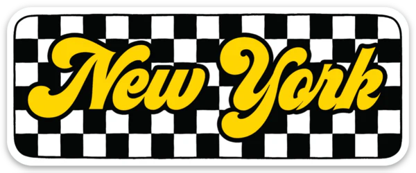 Die Cut Magnet - New York (Checkered)