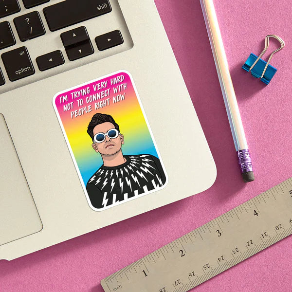 Die Cut Sticker - David Trying Hard Not To Connect