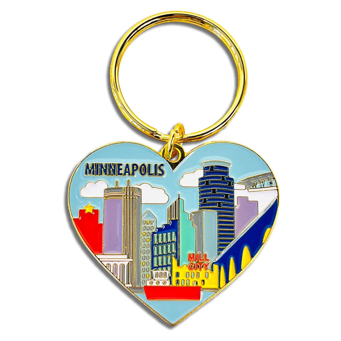 Keychain - Minneapolis Skyline Heart