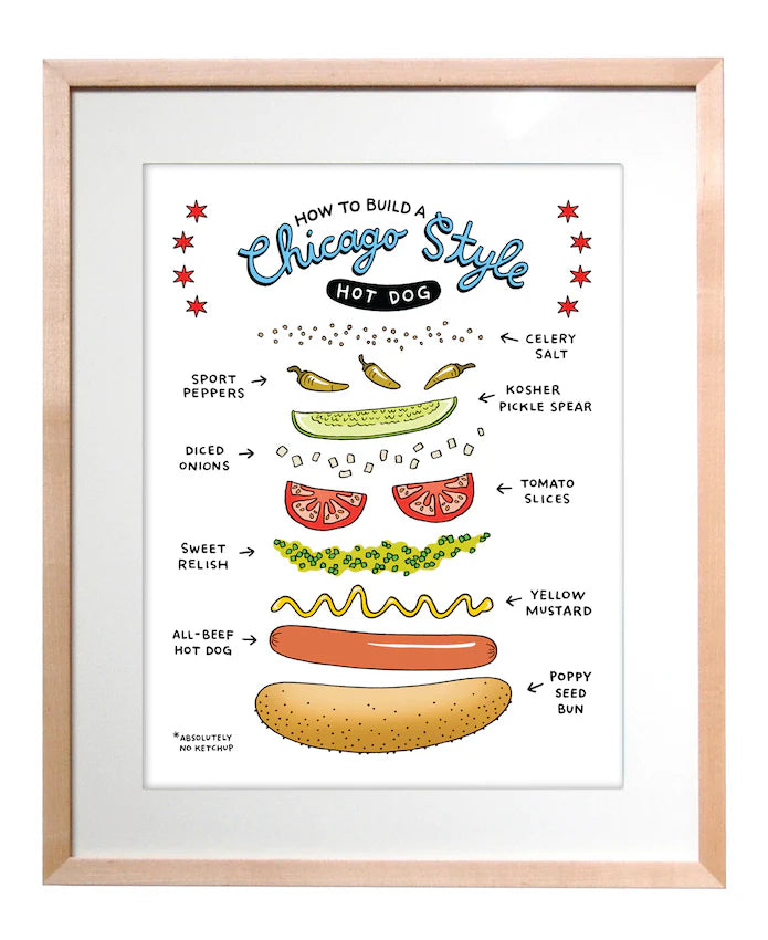 Art Print - Making of Chicago Hot Dog