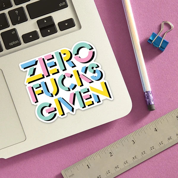 Die Cut Sticker - Zero Fucks Given (Color)