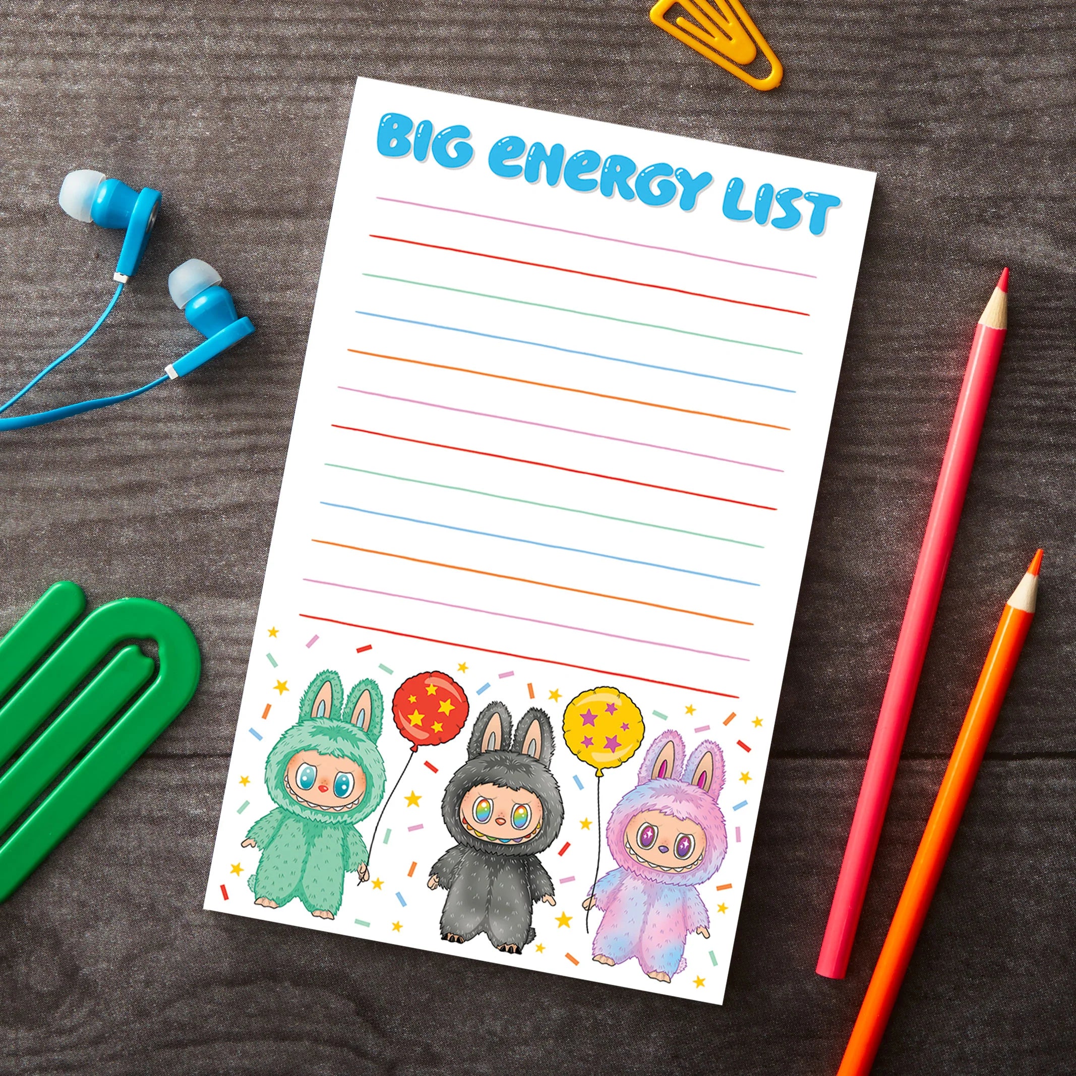 Notepad: Labubu Big Energy List