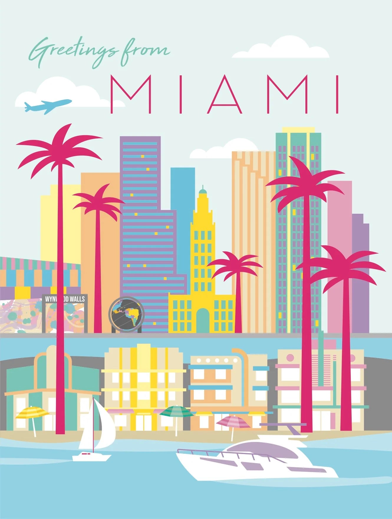 Greetings from Miami Florida Skyline